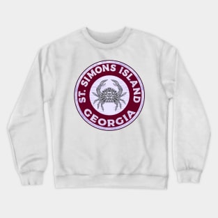 Saint Simons Island Georgia Beach Crab St. Crewneck Sweatshirt